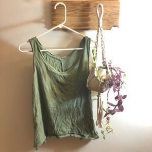 Green yoga tank top.